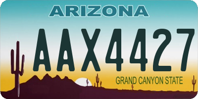 AZ license plate AAX4427