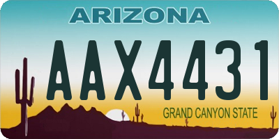 AZ license plate AAX4431