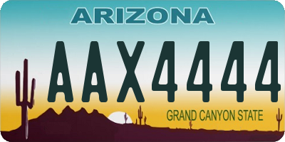 AZ license plate AAX4444