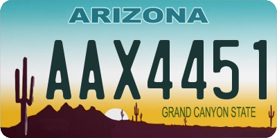 AZ license plate AAX4451