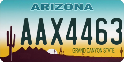 AZ license plate AAX4463