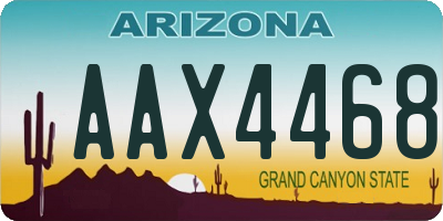 AZ license plate AAX4468