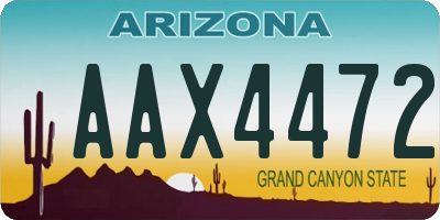 AZ license plate AAX4472