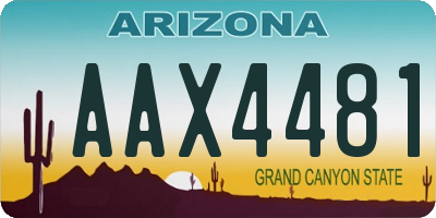 AZ license plate AAX4481