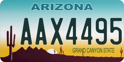 AZ license plate AAX4495