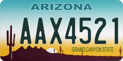 AZ license plate AAX4521