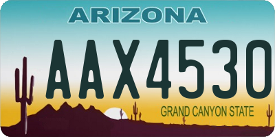 AZ license plate AAX4530