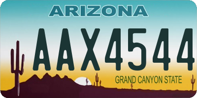 AZ license plate AAX4544