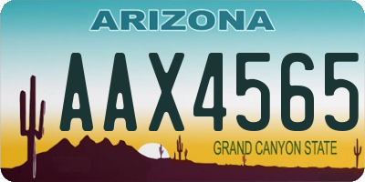 AZ license plate AAX4565