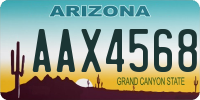 AZ license plate AAX4568