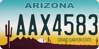 AZ license plate AAX4583