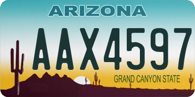 AZ license plate AAX4597