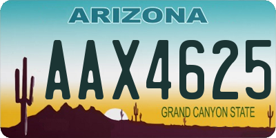 AZ license plate AAX4625