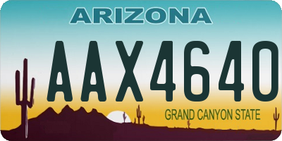 AZ license plate AAX4640