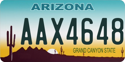 AZ license plate AAX4648