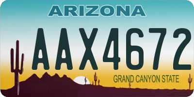 AZ license plate AAX4672