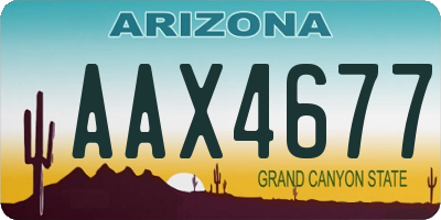 AZ license plate AAX4677