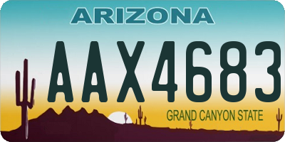 AZ license plate AAX4683