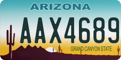 AZ license plate AAX4689
