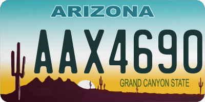 AZ license plate AAX4690