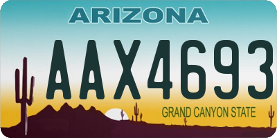 AZ license plate AAX4693