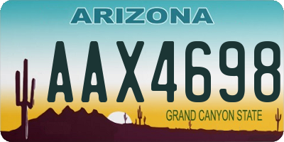 AZ license plate AAX4698
