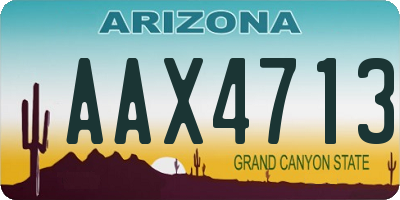 AZ license plate AAX4713