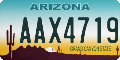 AZ license plate AAX4719