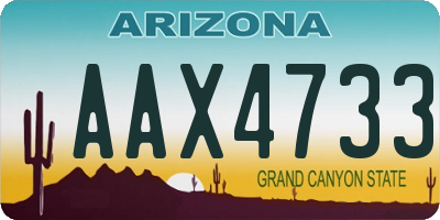 AZ license plate AAX4733