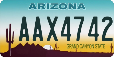 AZ license plate AAX4742
