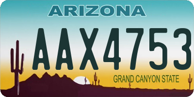AZ license plate AAX4753