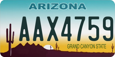AZ license plate AAX4759