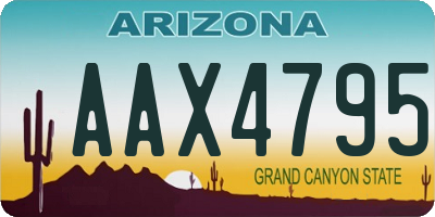 AZ license plate AAX4795