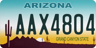 AZ license plate AAX4804