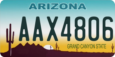 AZ license plate AAX4806