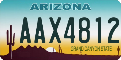 AZ license plate AAX4812
