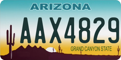 AZ license plate AAX4829
