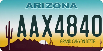 AZ license plate AAX4840