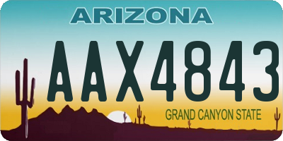 AZ license plate AAX4843