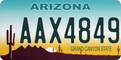 AZ license plate AAX4849