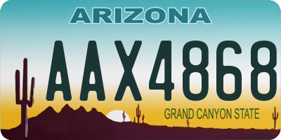 AZ license plate AAX4868