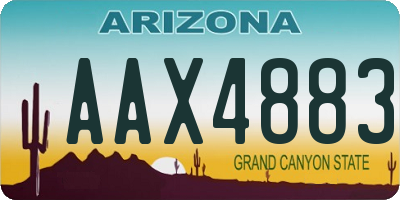 AZ license plate AAX4883