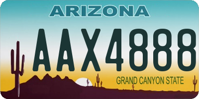 AZ license plate AAX4888