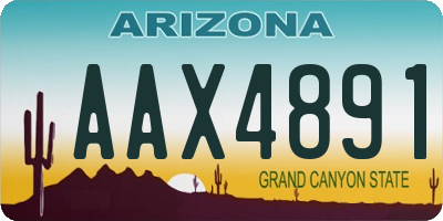 AZ license plate AAX4891