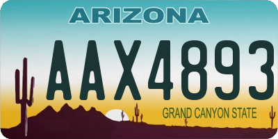 AZ license plate AAX4893