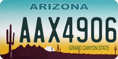 AZ license plate AAX4906