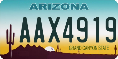 AZ license plate AAX4919