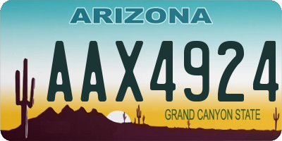 AZ license plate AAX4924