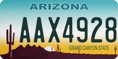 AZ license plate AAX4928