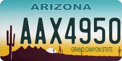 AZ license plate AAX4950